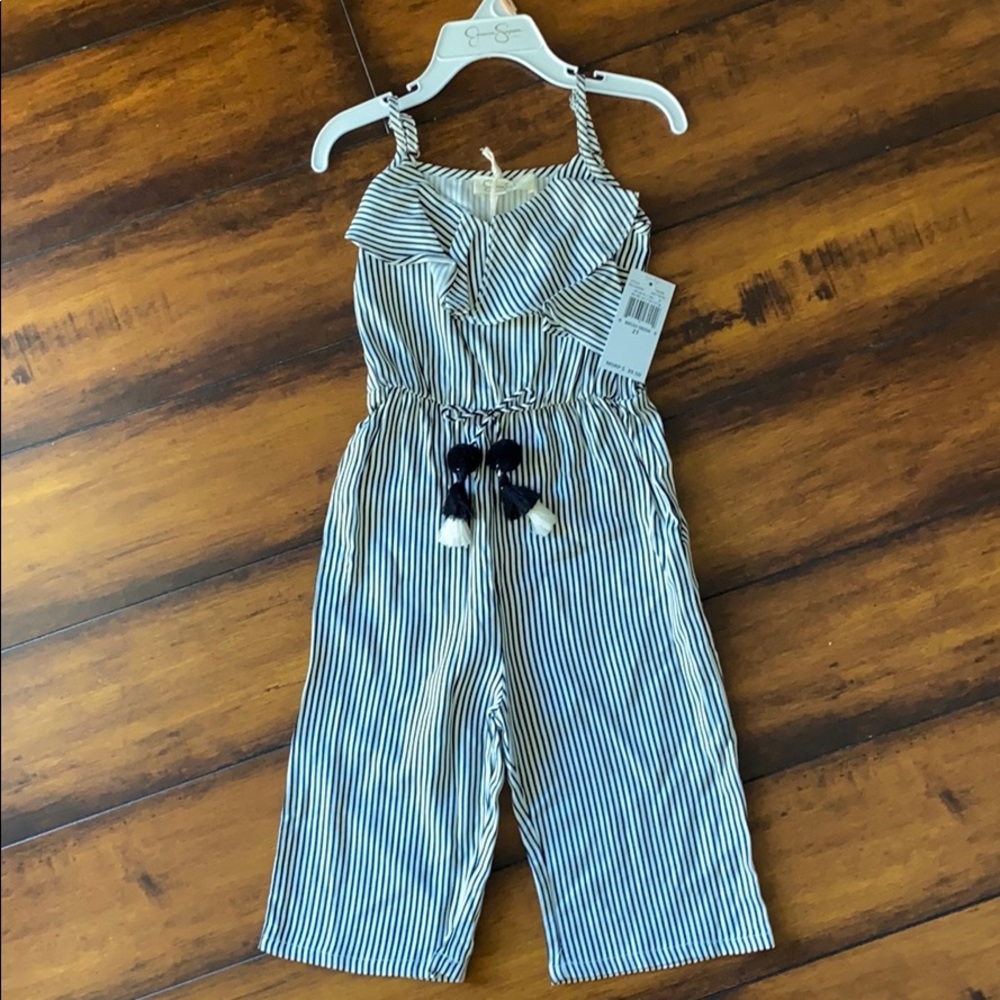 NWT JESSICA SIMPSON STRIPED JUMPSUIT TODDLER